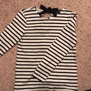 Navy Blue & White Stripe JCrew Long Sleeve Shirt